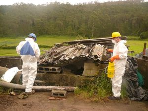 Operarios de Siavi realizando tareas de retirada de amianto